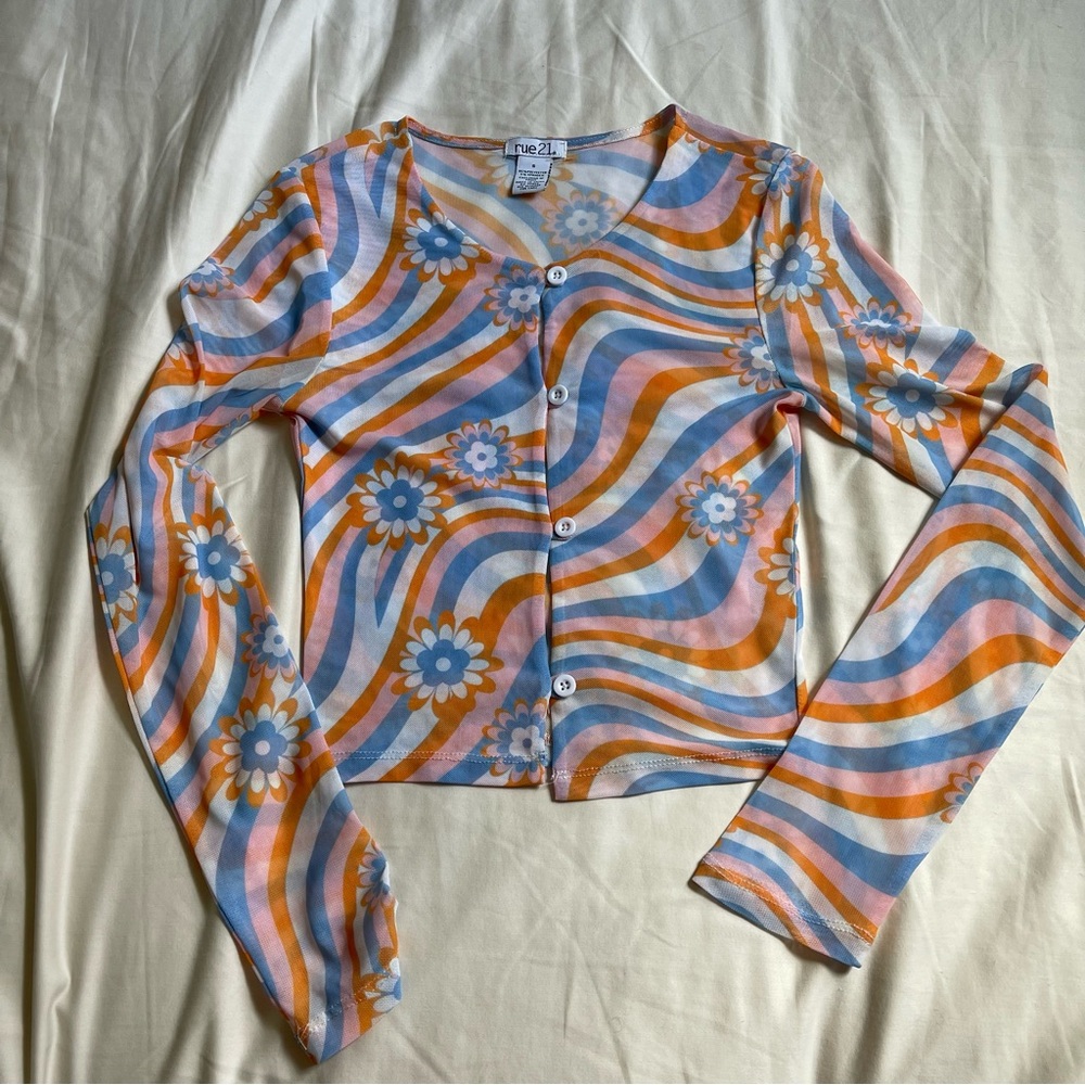 Groovy Barbie Sheer Long Sleeve Top